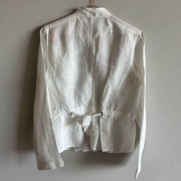 Eileen Fisher Womens Long Sleeve Front Button Jacket White Size Small - Picture 11 of 13